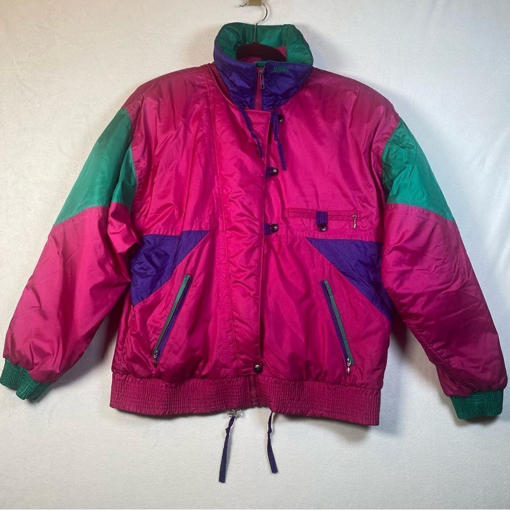 Serac TGF Vintage Color Block Ski Jacket Size 8